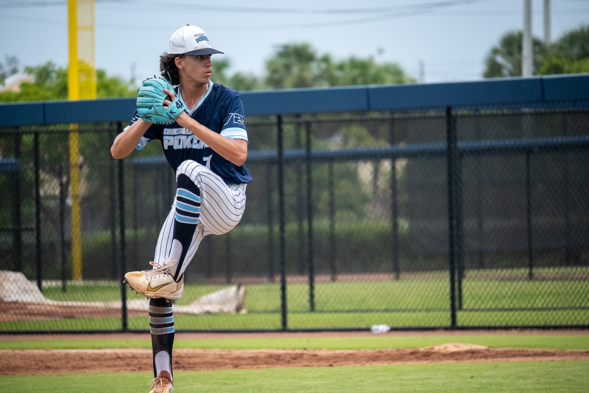 Andrew Raucci on the mound for the Pokers against IBAHS National 17U